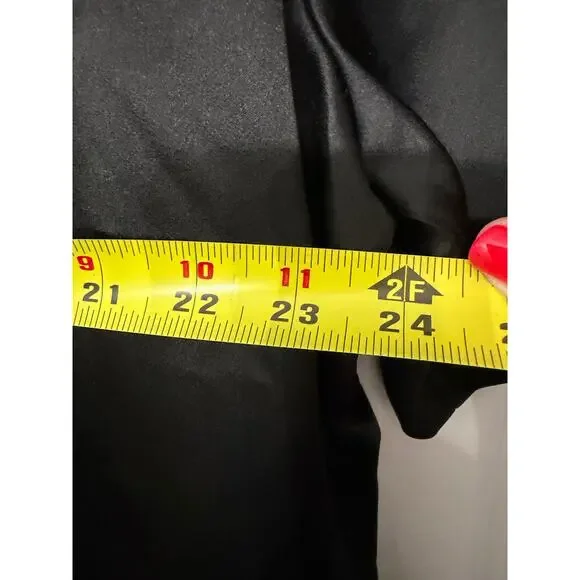 BANANA REPUBLIC SATIN FRINGE SHIFT DRESS IN BLACK SIZE MEDIUM - Picture 13 of 14